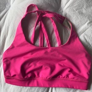 Lululemon Energy Bra in Neon Pink, Size 6